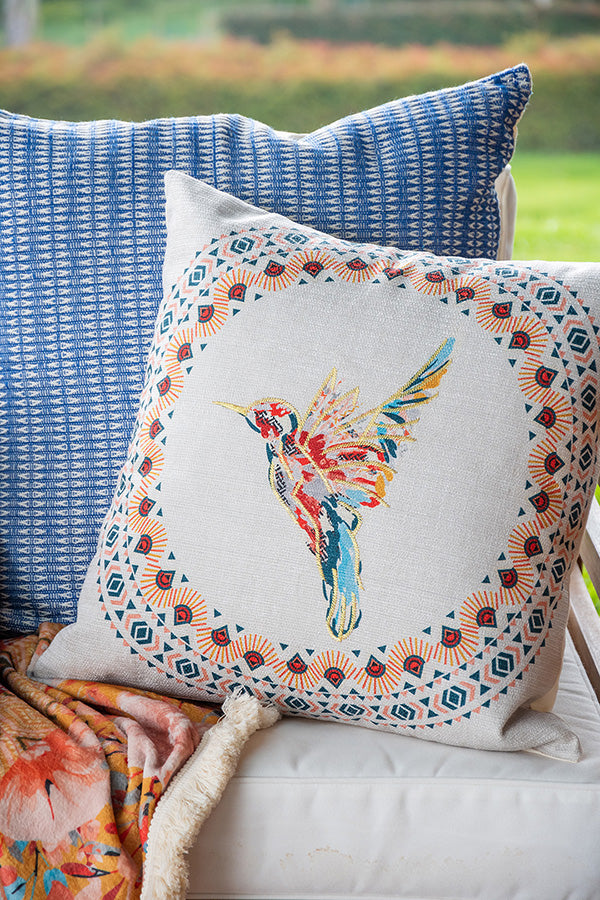 Funda de cojín EKO 55 x 55 cms tejida azul